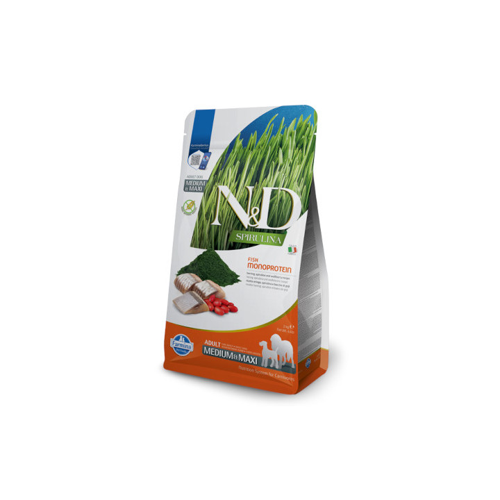 Farmina n&d spirulina cane adult medium maxi aringa 2 kg