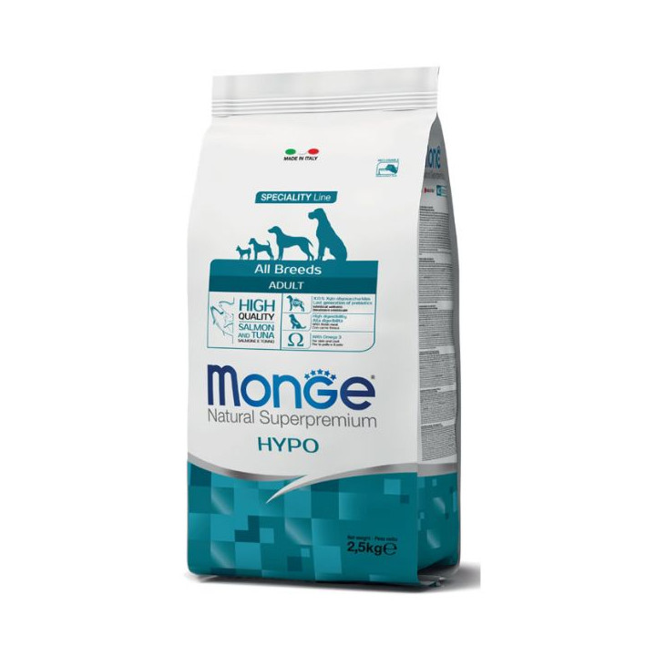 Monge Natural Superpremium All Breeds Adult Hypoallergenic con Salmone e Tonno 12 kg