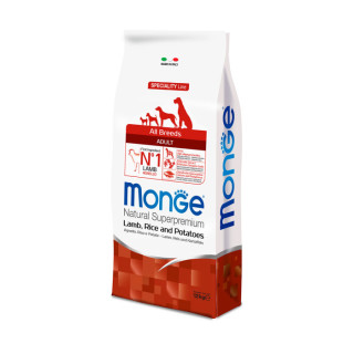 Monge Natural Superpremium All Breeds Adult Monoprotein Agnello con Riso e Patate 12 kg