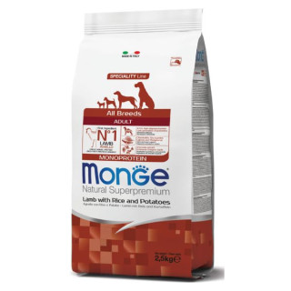 Monge Natural Superpremium All Breeds Adult Monoprotein Agnello con Riso e Patate 2,5 kg