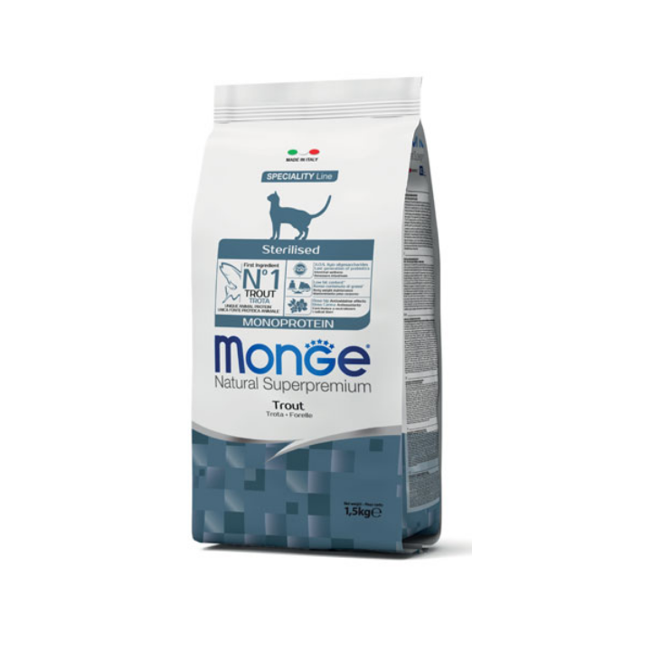 Monge Gatto Sterilised Monoprotein con Trota 1,5 kg
