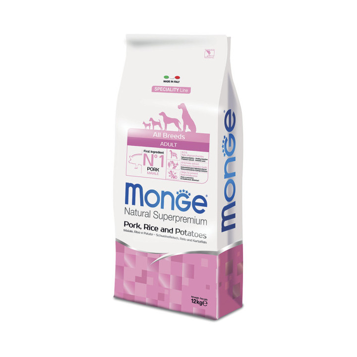 Monge Natural Superpremium All Breeds Adult Monoprotein Maiale con Riso e Patate 12,5 Kg