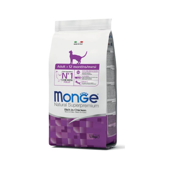 Monge Natural Superpremium Adult Ricco in Pollo 1,5 kg