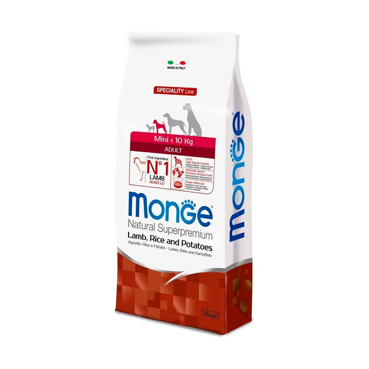 Monge Natural Superpremium Mini Adult Monoprotein Agnello con Riso e Patate 7,5 kg