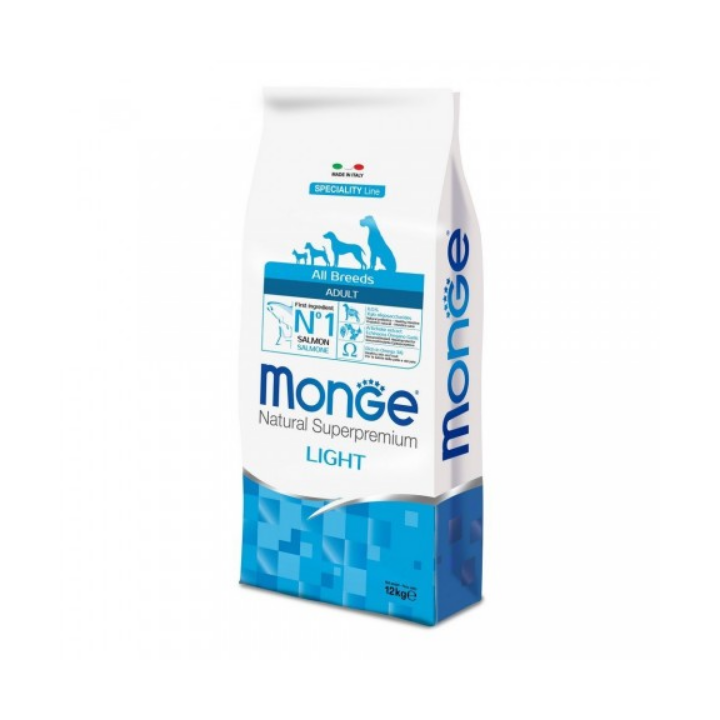Monge Natural Superpremium All Breeds Adult Monoprotein Light Salmone con Riso 12 kg