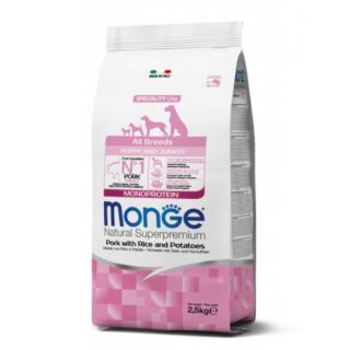 Monge Natural Superpremium All Breeds Puppy & Junior Monoprotein Maiale con Riso 2,5 kg