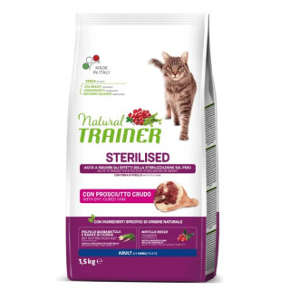 Natural Trainer Adult Sterilised con Prosciutto Crudo 1,5 kg