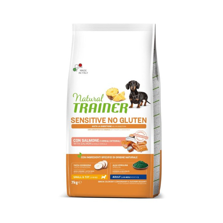 Natural Trainer Sensitive No Gluten Small e Toy Adult con Salmone 7 kg
