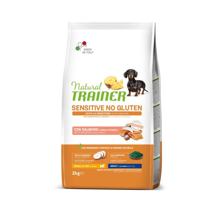 Natural Trainer Sensitive No Gluten Small e Toy Adult con Salmone 2 kg