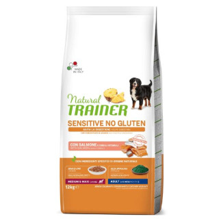 Natural Trainer Sensitive No Gluten Medium & Maxi Adult con Salmone 12 kg