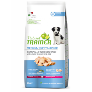 Natural Trainer Puppy e Junior Medium con pollo 12 kg