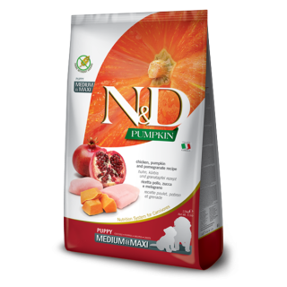 Farmina N&D - Grain Free Pumpkin Puppy Medium & Maxi al Pollo, Zucca e Melograno da 12 Kg