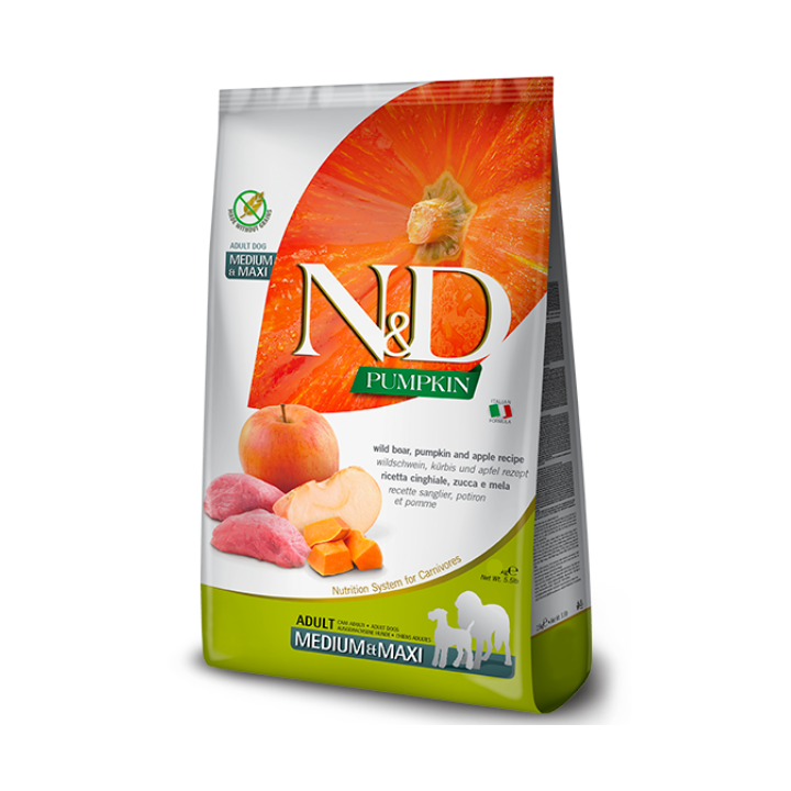 Farmina N&D Cane Adult Medium Maxi Cinghiale e Mela 2.5 Kg