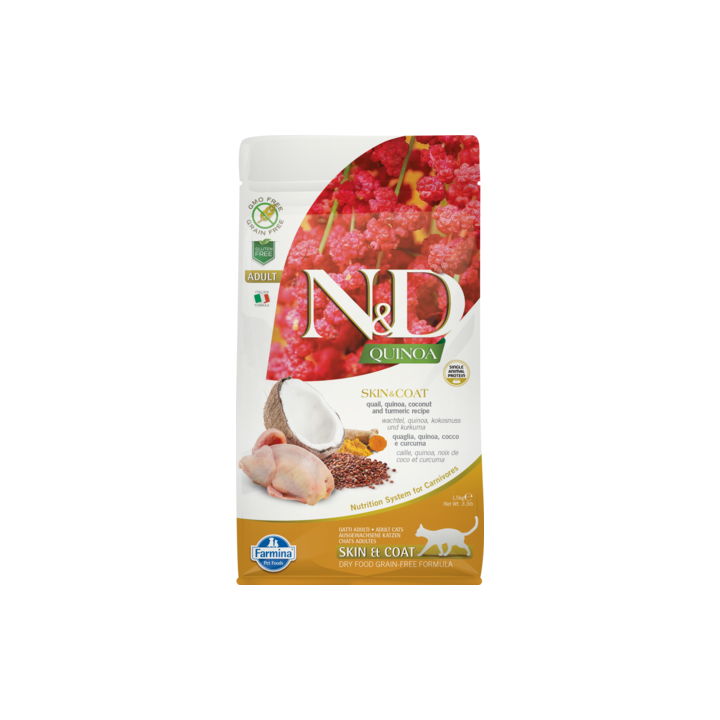Farmina N&D Quinoa Skin&Coat per Gatti Adulti da 1.5 Kg