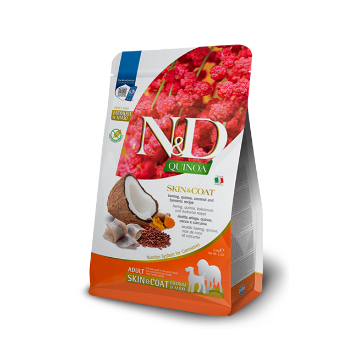 Farmina N&D Quinoa Skin&Coat Cani Adult Aringa 7 Kg