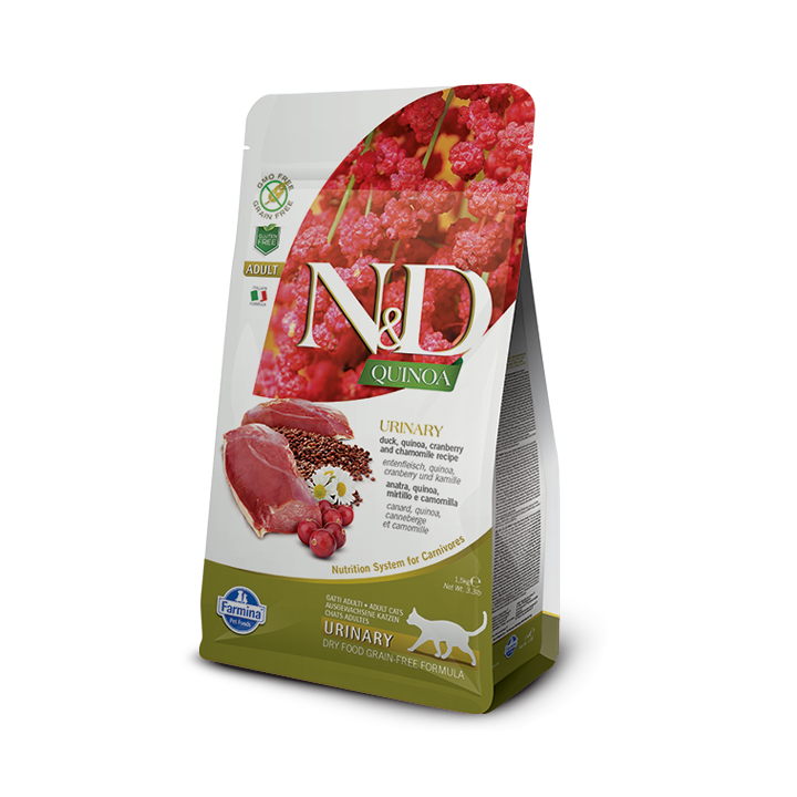 Farmina N&D Quinoa Urinary per Gatti Adulti con Anatra da 1.5 Kg